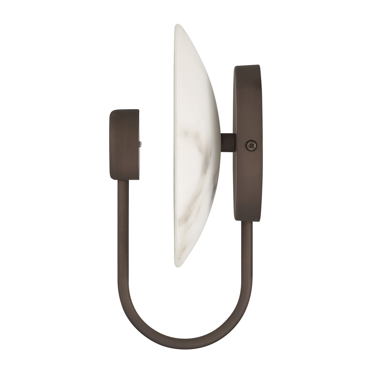 Amara Crest 8-inch 1-light Matte Bronze and Cast Alabaster LED Wall Sconce with Cast Alabaster Resin Shade