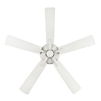 52 Inch Velbreeze AC Matte White Outdoor Ceiling Fan 5-Blade