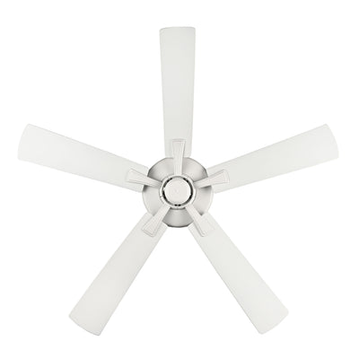 52 Inch Velbreeze AC Matte White Outdoor Ceiling Fan 5-Blade