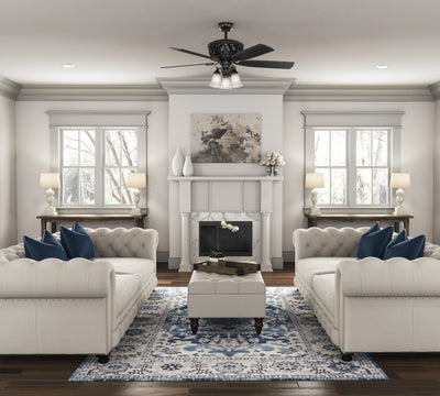 54 inch Promenade ENERGY STAR® Gloss Black Ceiling Fan with LED Light Kit and Handheld Remote