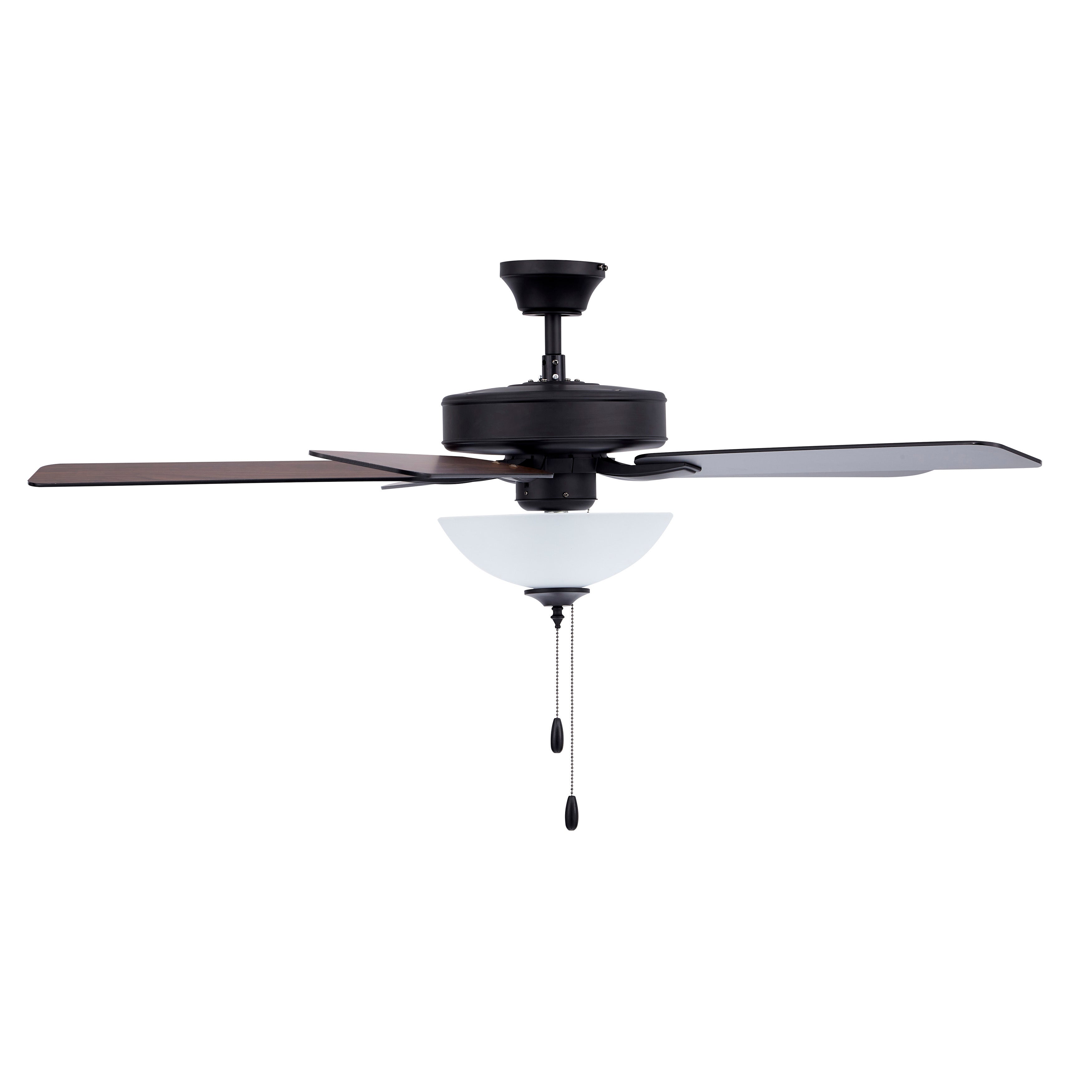 52 Inch Kintrel AC Matte Black Indoor Ceiling Fan 5-Blade 2 Lights Reversible