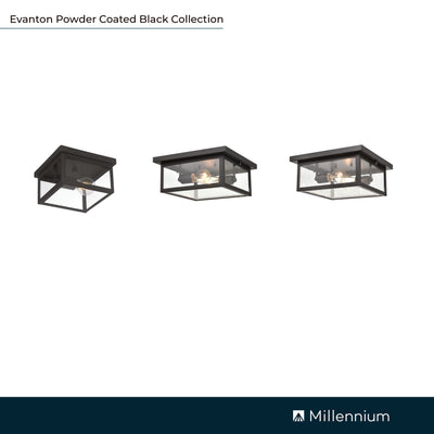 4.75'' Evanton Powder Coated Black 1 Light Flush Mount