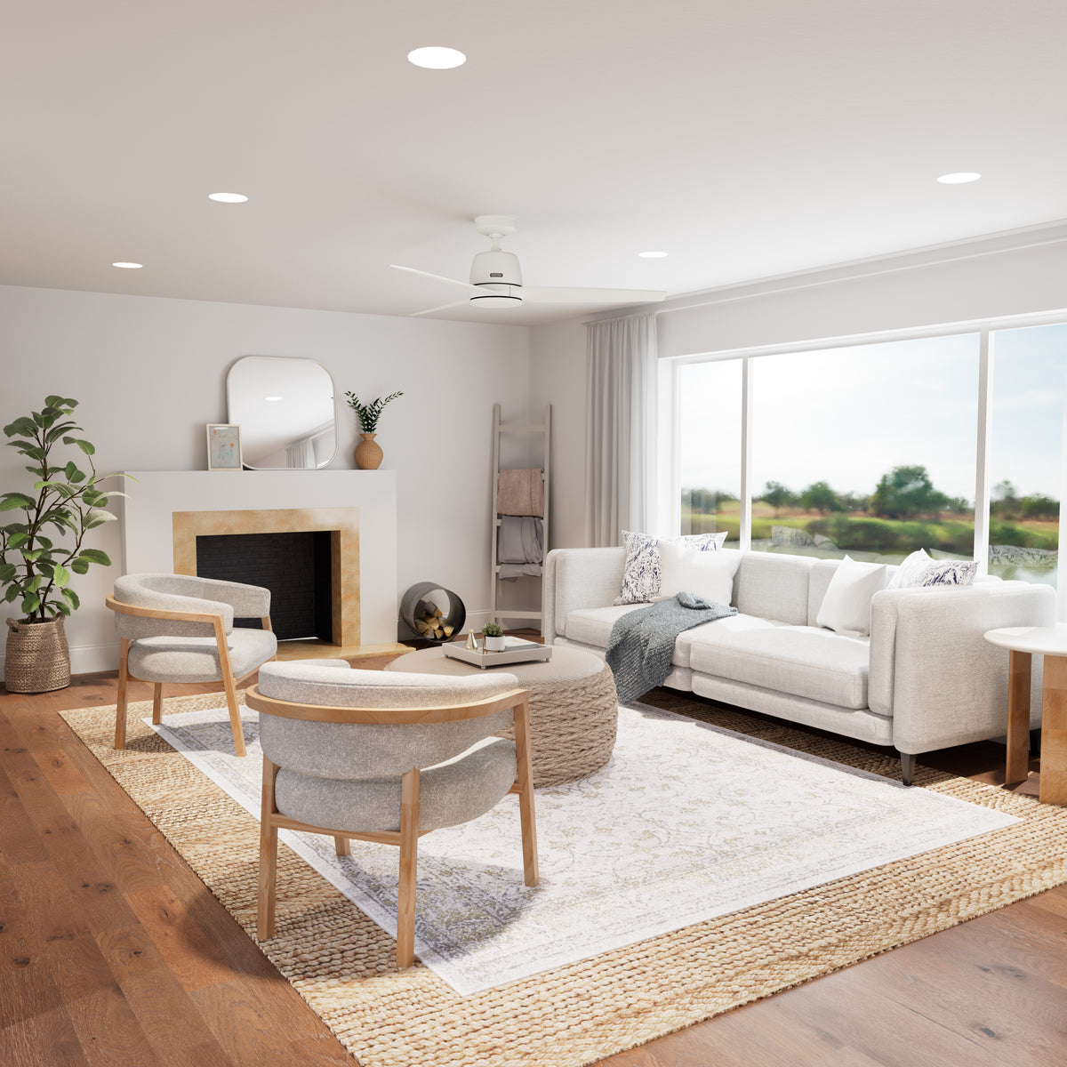 52 inch Malden Matte White Ceiling Fan and Handheld Remote