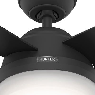 44 inch Dempsey Matte Black Ceiling Fan with LED Light Kit and Handheld Remote