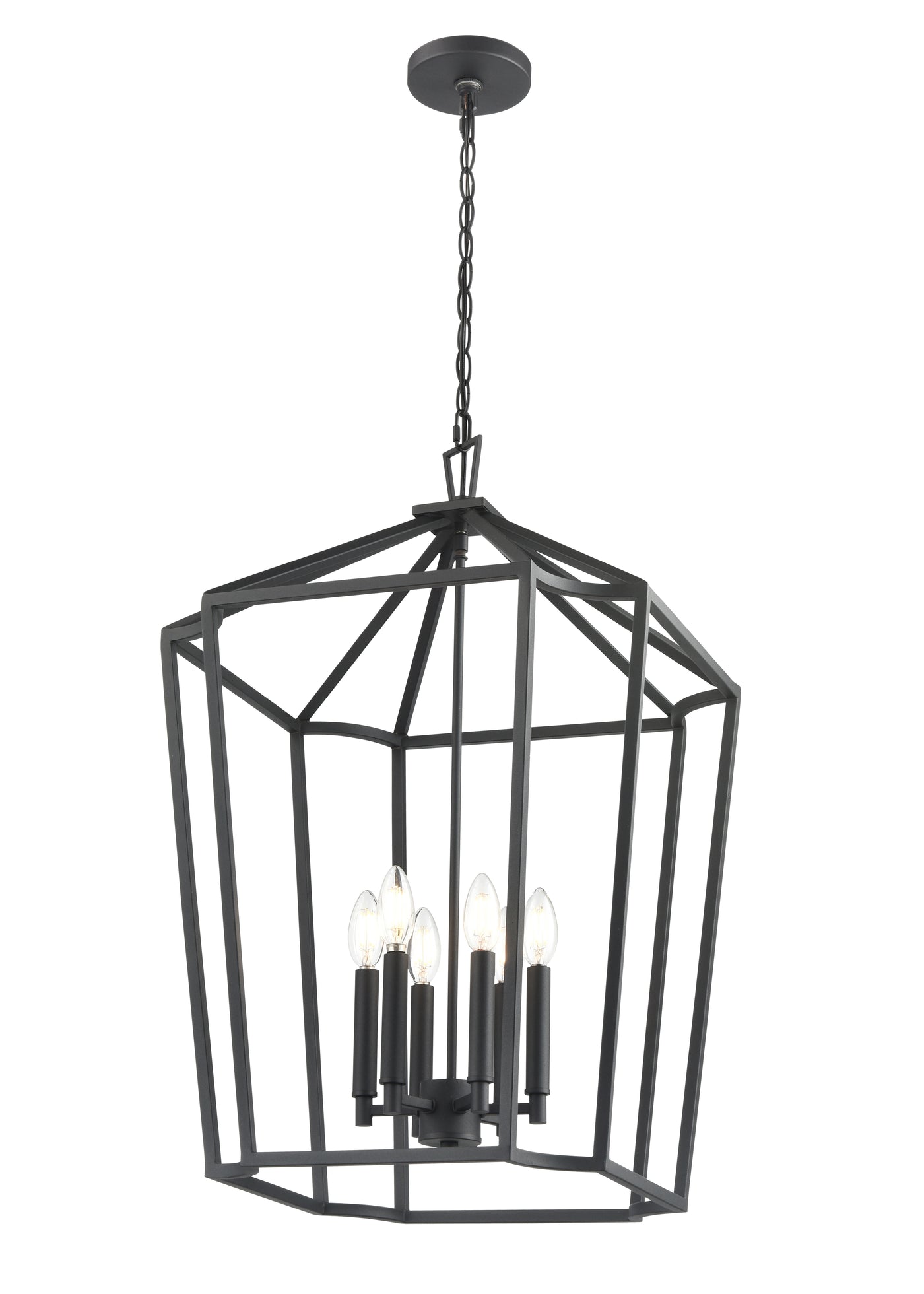 28.5'' Hylena Textured Black 6 Light Pendant