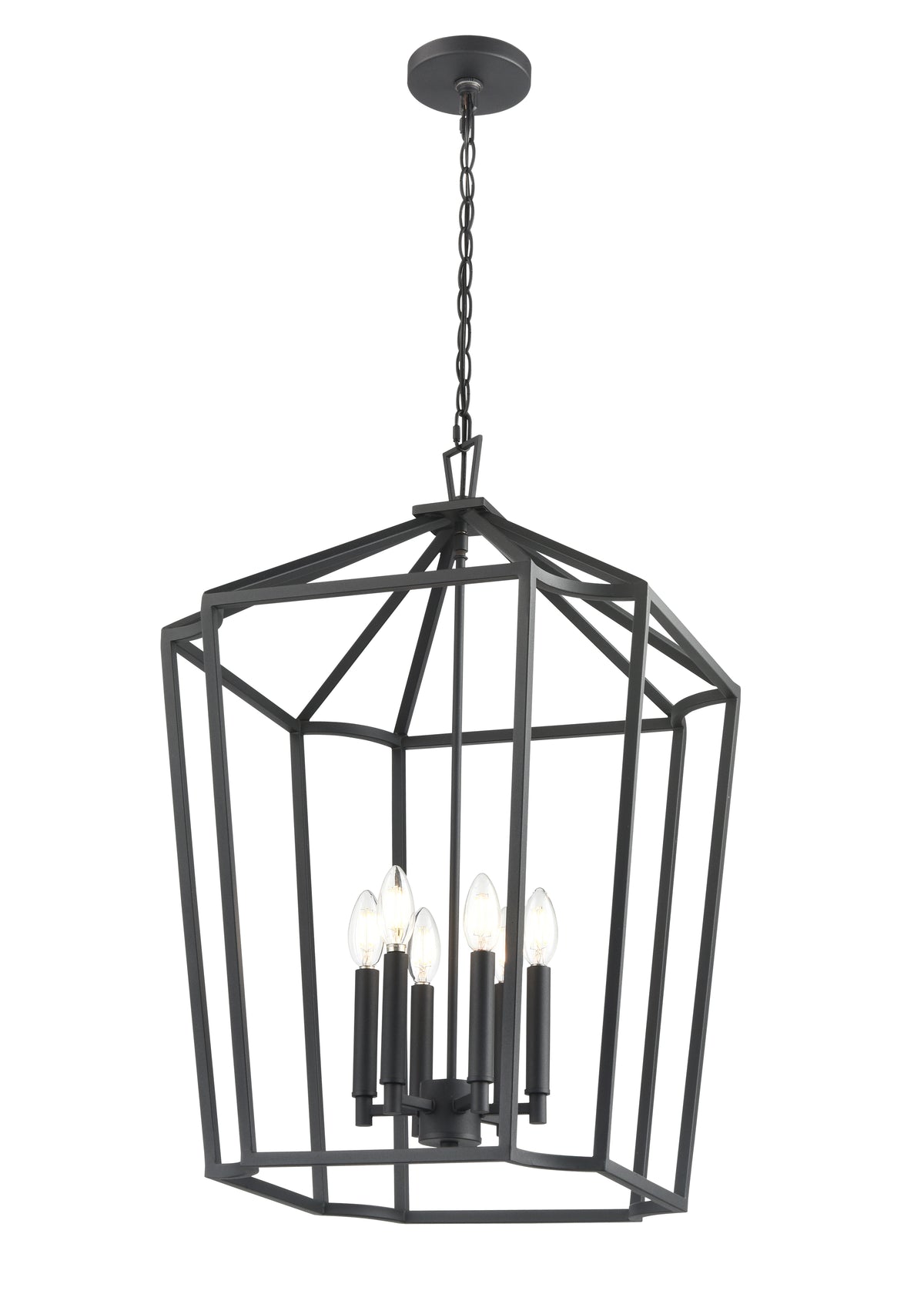 28.5'' Hylena Textured Black 6 Light Pendant