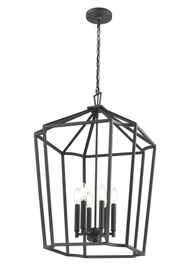 28.5'' Hylena Textured Black 6 Light Pendant
