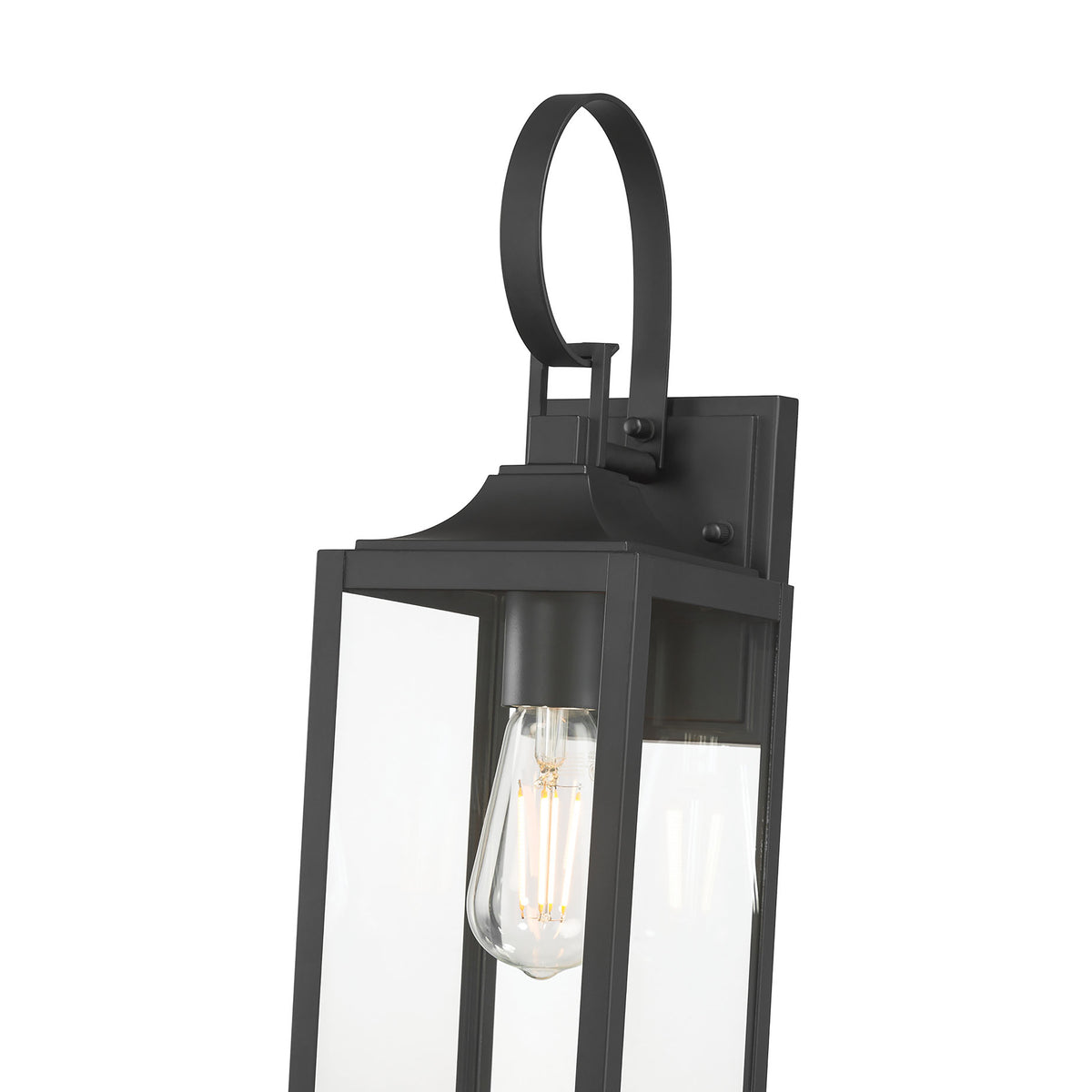 5.25'' Halston Powder Coated Black 1 Light Lantern