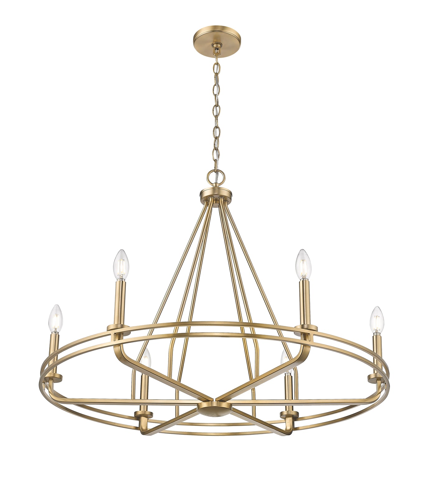 25.5'' Jody Vintage Brass 6 Light Chandelier