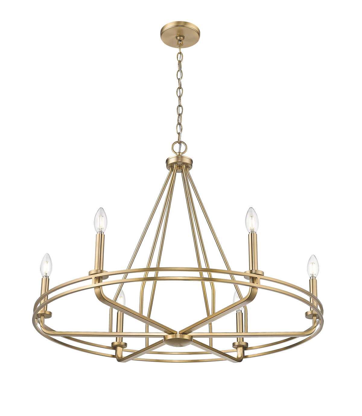 25.5'' Jody Vintage Brass 6 Light Chandelier