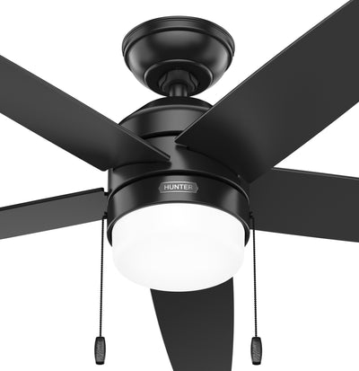 52 inch Bardot Matte Black Ceiling Fan with LED Light Kit and Pull Chain