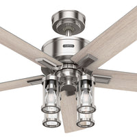 52 inch Astwood II  Brushed Nickel Ceiling Fan with LED Light Kit and Handheld Remote