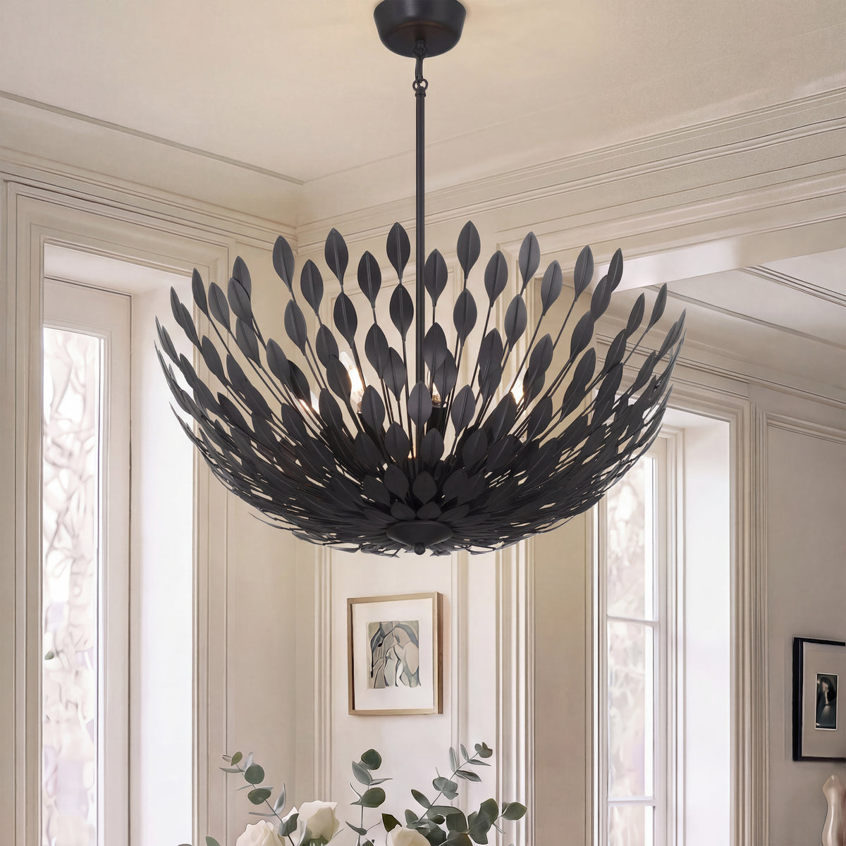 10.75'' Merylmint Matte Black 8 Light Pendant