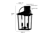 9'' Strathden Powder Coated Black 2 Light Lantern