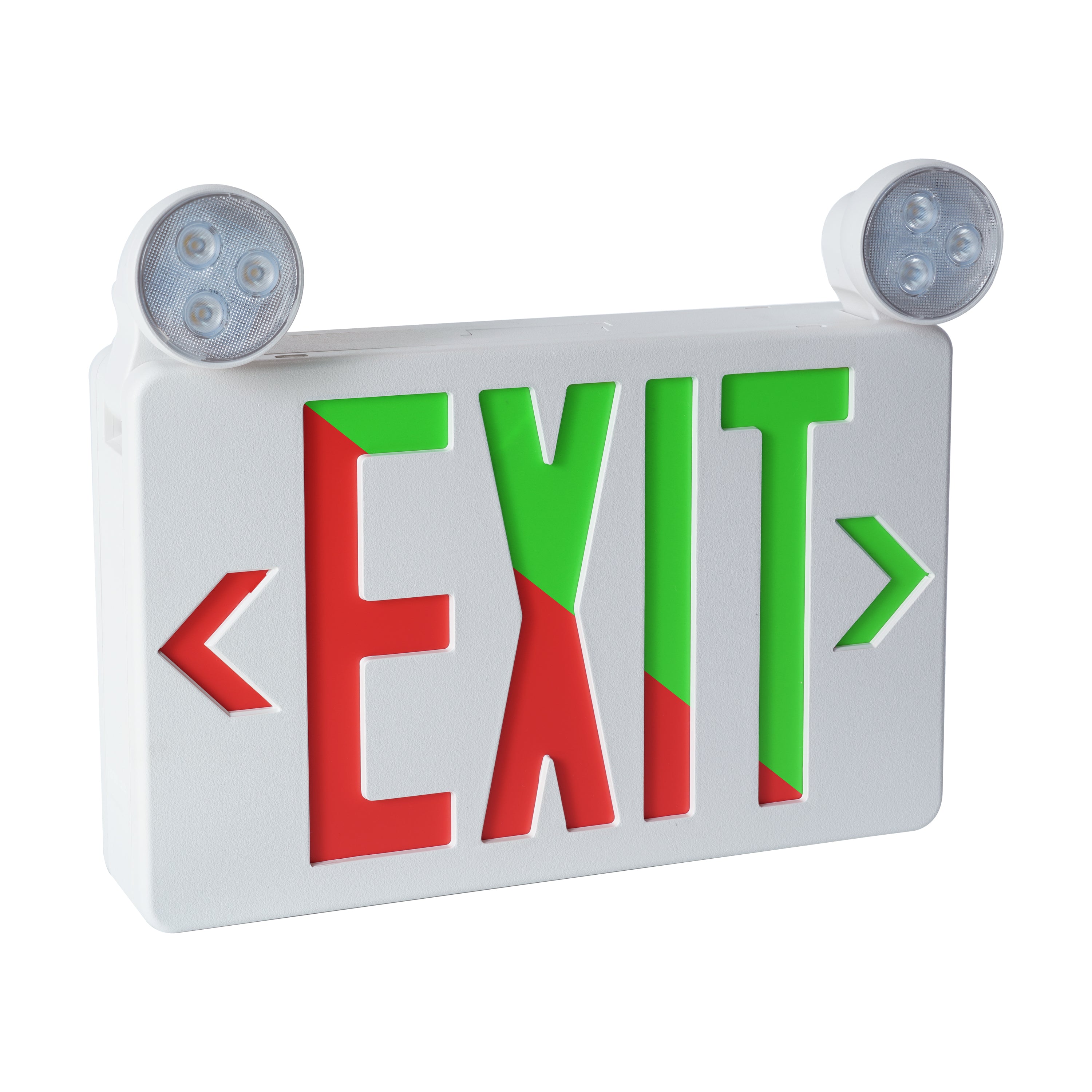 11.75-inch White Exit and Emergency Combo Light with 2W Output and 120-277V Input