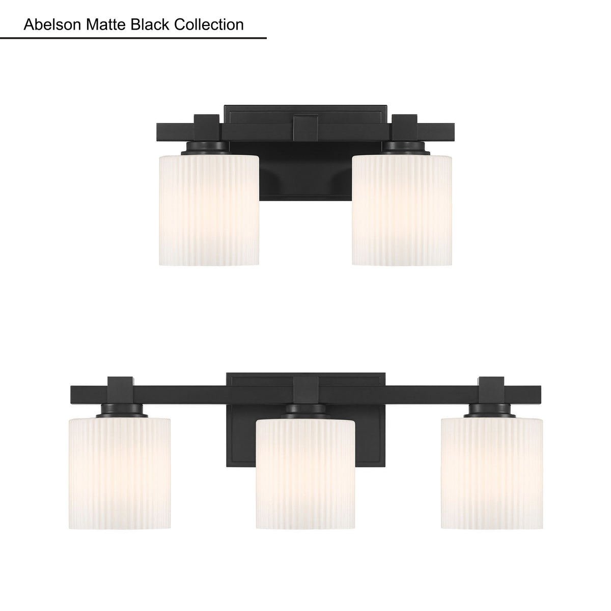 14'' Abelson Matte Black 2 Light Bath Vanity