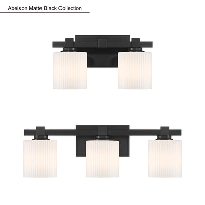 14'' Abelson Matte Black 2 Light Bath Vanity