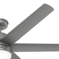 60 inch Skysail ENERGY STAR® Matte Silver WeatherMax Indoor / Outdoor Ceiling Fan with LED Light Kit and Wall Control