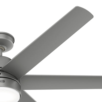 60 inch Skysail ENERGY STAR® Matte Silver WeatherMax Indoor / Outdoor Ceiling Fan with LED Light Kit and Wall Control