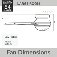 Casablanca 54 inch Commodus Brushed Nickel Low Profile Ceiling Fan with LED Light Kit and Wall Control