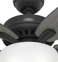 52 inch Newsome Matte Black Ceiling Fan with LED Light Kit and Pull Chain