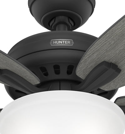 52 inch Newsome Matte Black Ceiling Fan with LED Light Kit and Pull Chain