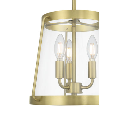 15.25'' Adabella Vintage BrassClear 3 Light Semi-Flush Mount