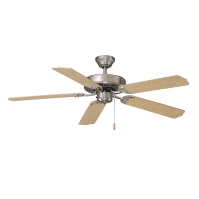 52 Inch Desert Moon AC Brushed Nickel Indoor Ceiling Fan 5 Natural Maple Blade Reversible