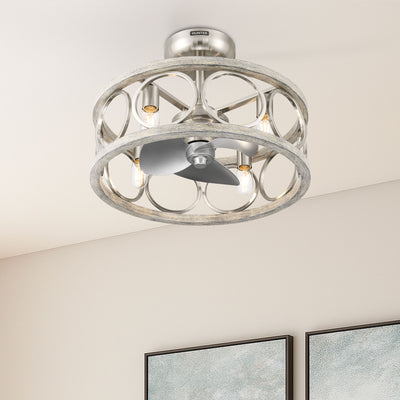 22 inch Haven Fandelier Brushed Nickel Ceiling Fan with Light Kit and Handheld Remote