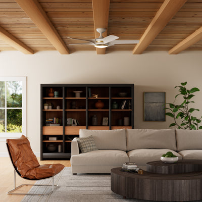 Casablanca 52 inch Julia ENERGY STAR® Fresh White Damp Rated Ceiling Fan with LED Light Kit and Wall Control