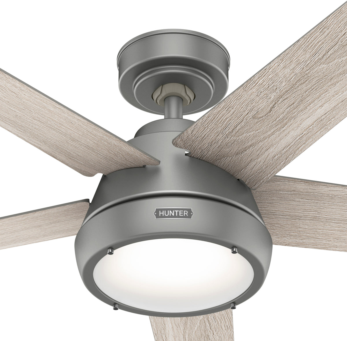 52 inch Burroughs Matte Silver Ceiling Fan with LED Light Kit and Handheld Remote