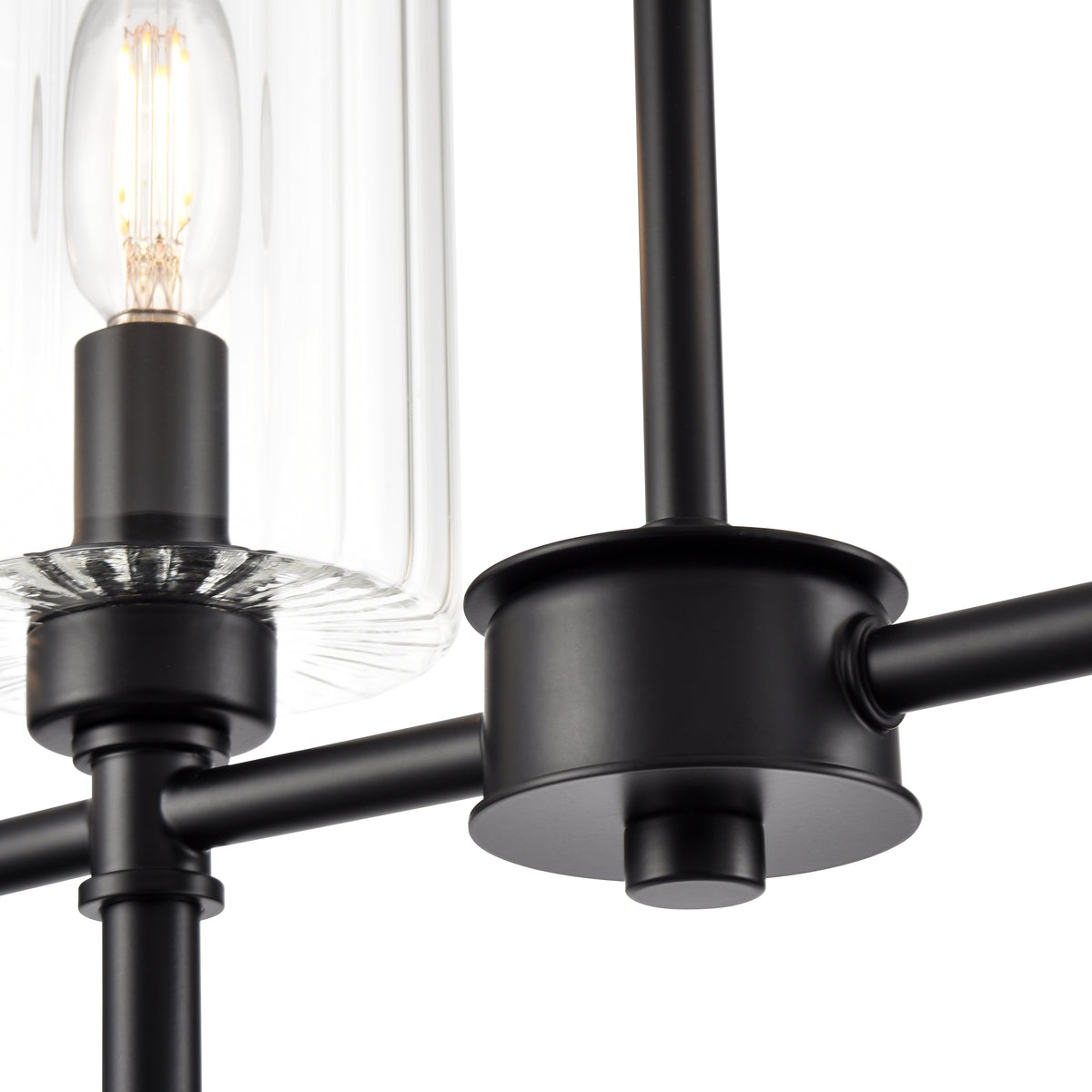 12'' Chastine Matte Black 5 Light Linear Chandelier