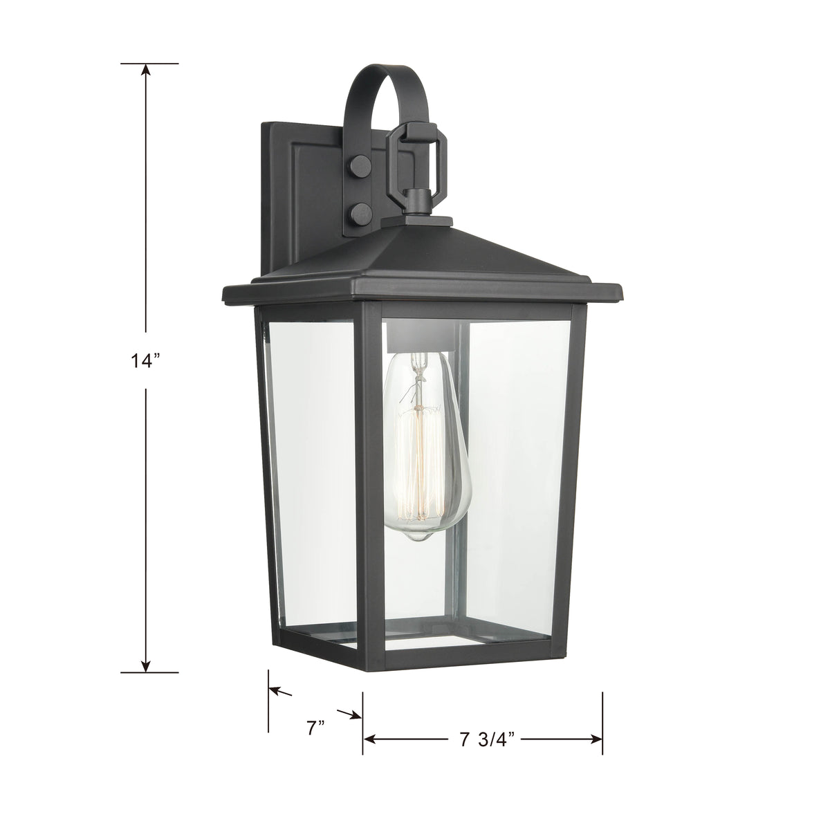 7'' Fetterton Powder Coated Black 1 Light Wall Sconce