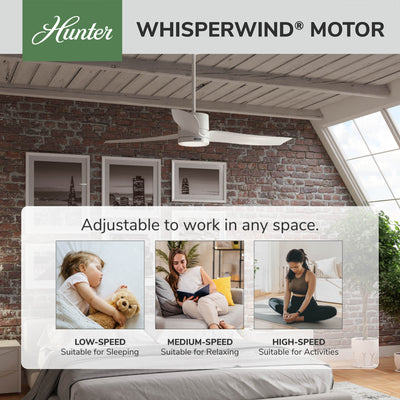 42 inch Low Profile White Low Profile Ceiling Fan and Pull Chain