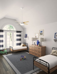 44 inch Dempsey Fresh White Ceiling Fan with LED Light Kit and Handheld Remote