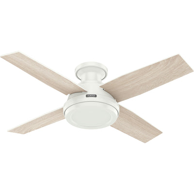 44 inch Dempsey Fresh White Low Profile Ceiling Fan and Handheld Remote