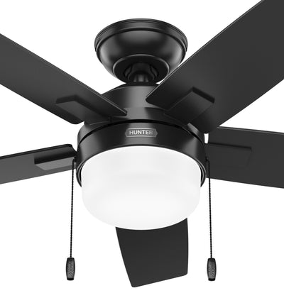 44 inch Anisten ENERGY STAR® Matte Black Ceiling Fan with LED Light Kit and Pull Chain