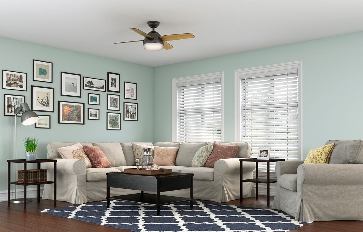 44 inch Dempsey Noble Bronze Ceiling Fan with LED Light Kit and Handheld Remote