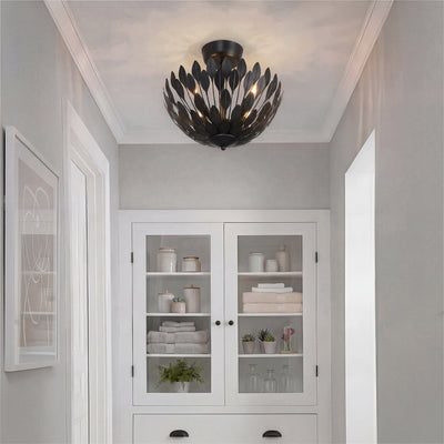12.75'' Merylmint Matte Black 4 Light Semi-Flush Mount