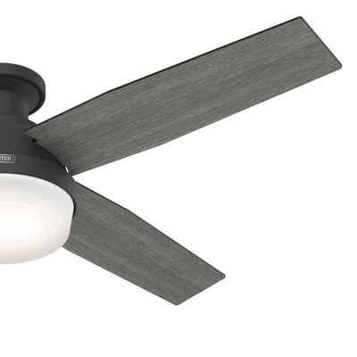52 inch Dempsey Matte Black Low Profile Ceiling Fan with LED Light Kit and Handheld Remote