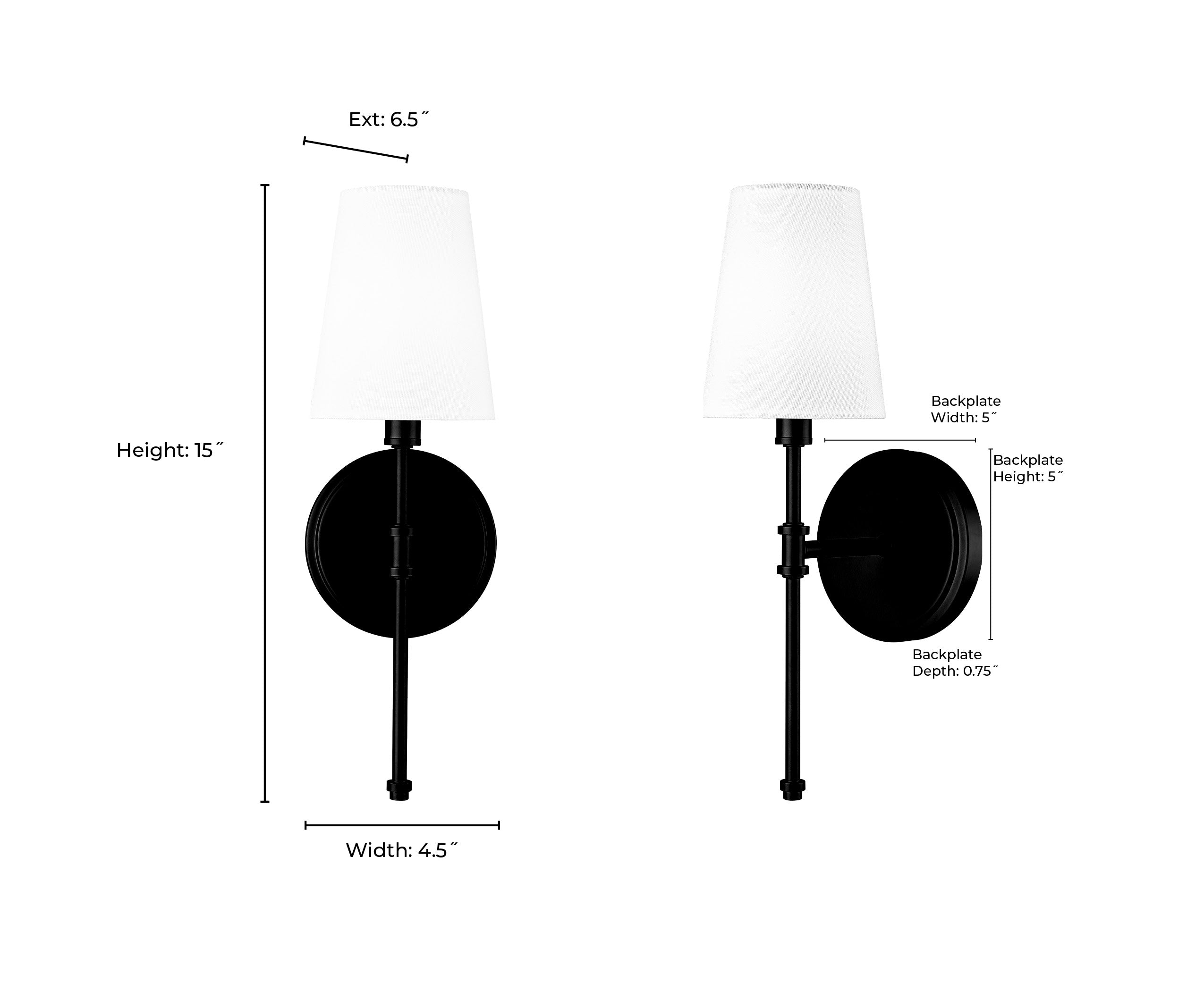 5'' Adorra Matte Black 1 Light Wall Lamp