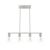 Van Nuys 32-inch 4-light Brushed Nickel Linear Chandelier with Clear Glass