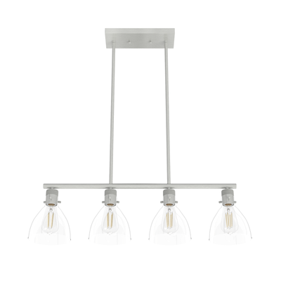 Van Nuys 32-inch 4-light Brushed Nickel Linear Chandelier with Clear Glass