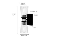 4.25'' Lustria Matte Black 2 Light Wall Sconce