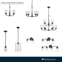14.25'' Moven Matte Black 2 Light Bath Vanity