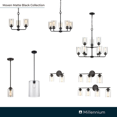 58'' Moven Matte Black 1 Light Mini Pendant