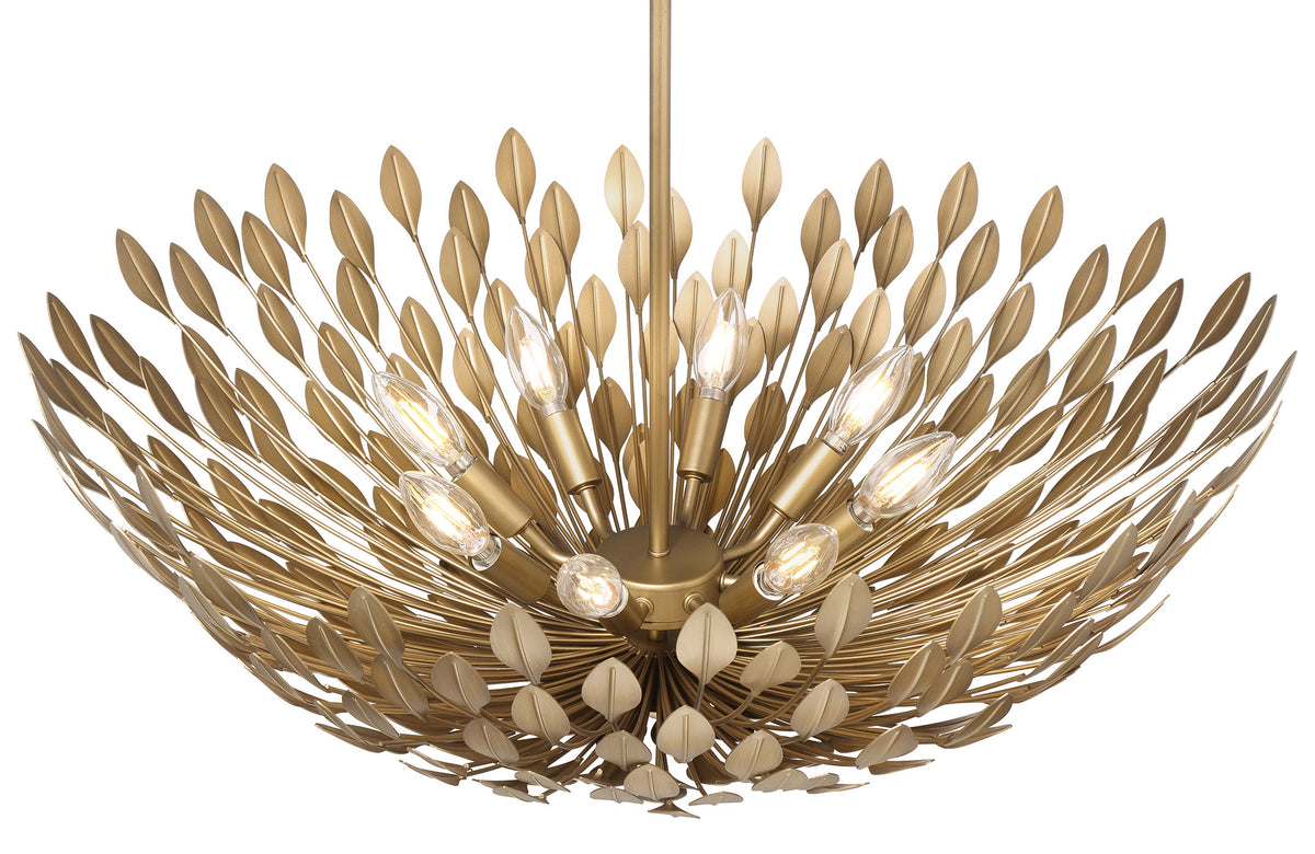 10.75'' Merylmint Painted Aged Brass 8 Light Pendant
