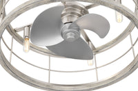 22 inch Bridgette Fandelier Brushed Nickel Ceiling Fan with Light Kit and Handheld Remote