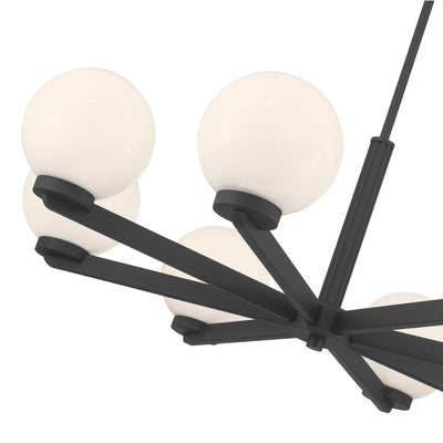 10.5'' Ardeva Matte Black 8 Light Chandelier