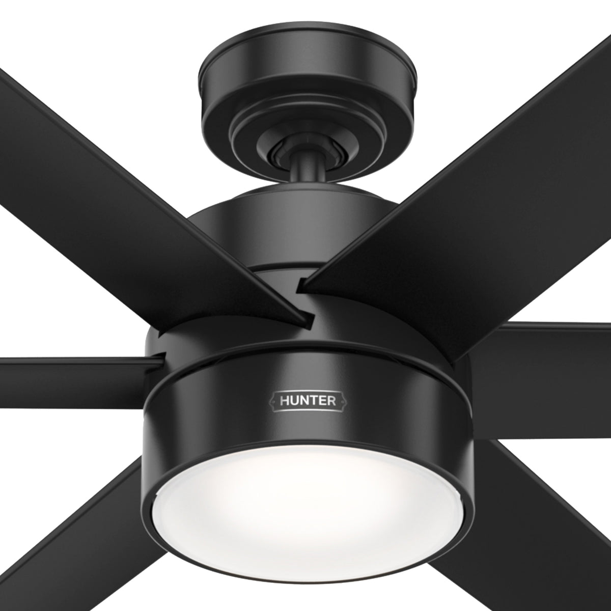 72 inch Solaria ENERGY STAR® Matte Black Damp Rated Ceiling Fan with LED Light Kit and Wall Control